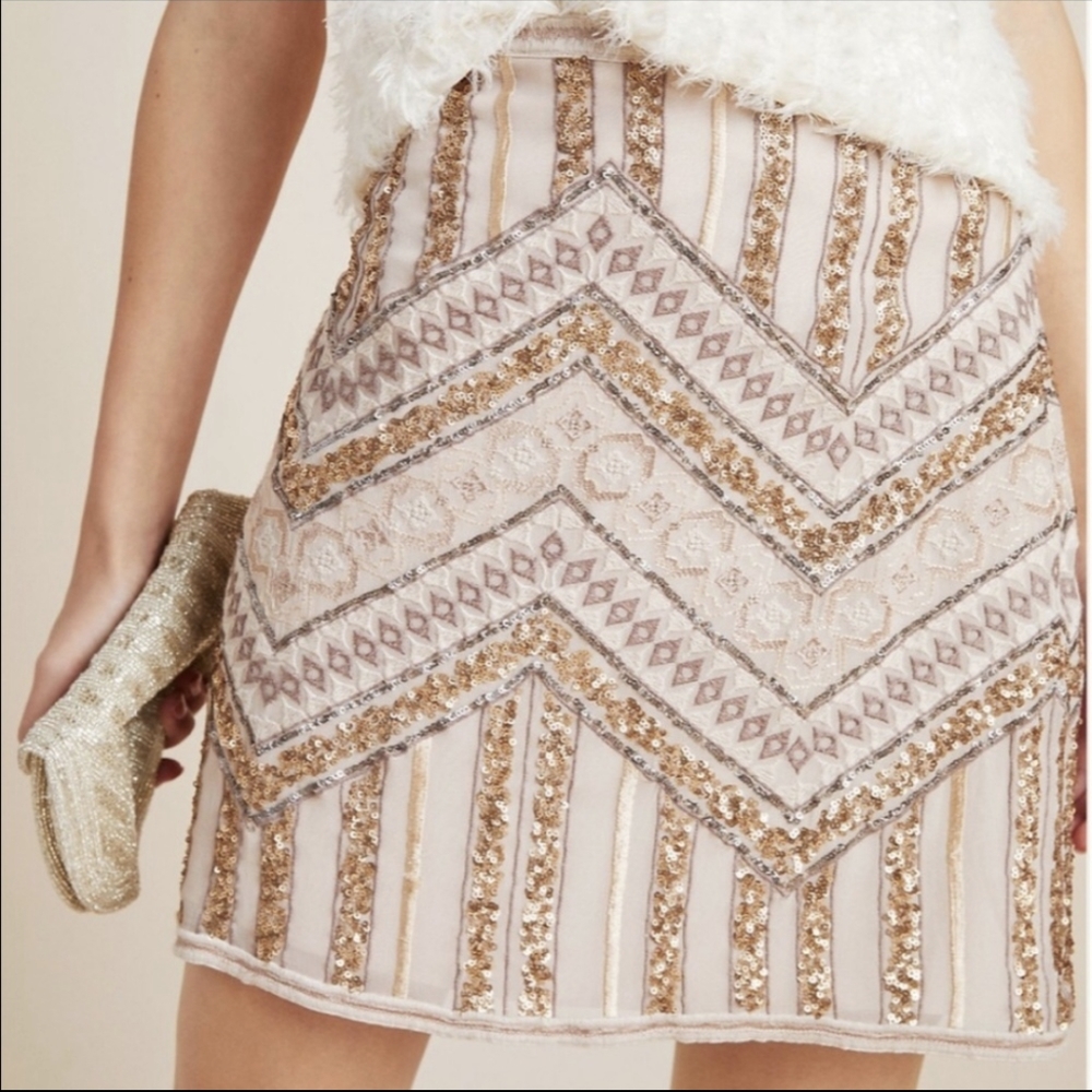 Anthropologie Darla Sequin Skirt